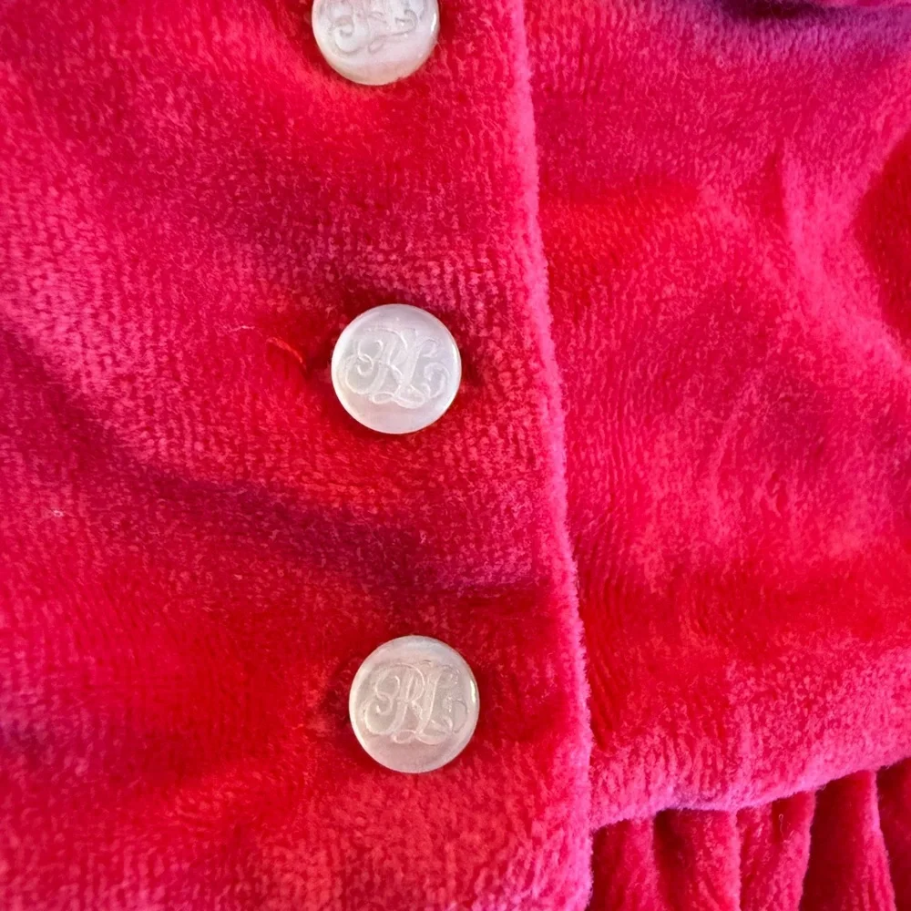 Ralph Lauren Red Velour Christmas Footie